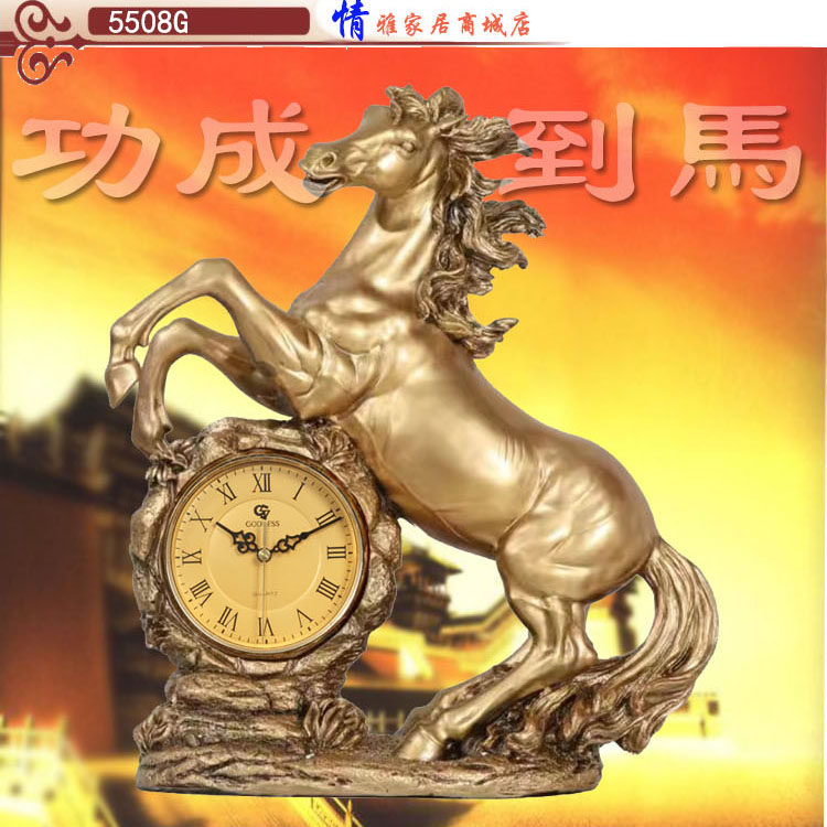 GODDESS CLOCK CHINESE VINTAGE TREE L GREASE TABLE CLOCK EUROPEAN CLOCK ORNAMENTS DESKTOP HORSES TO SUCCESSFUL CREATIVE DESK CLOCKS