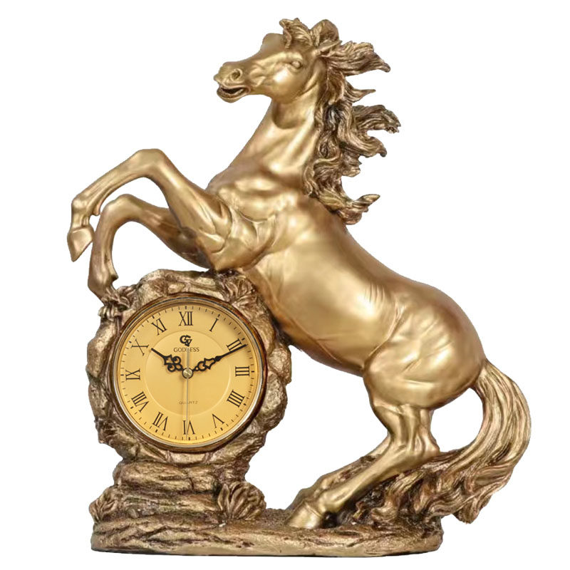 GODDESS CLOCK CHINESE VINTAGE TREE L GREASE TABLE CLOCK EUROPEAN CLOCK ORNAMENTS DESKTOP HORSES TO SUCCESSFUL CREATIVE DESK CLOCKS
