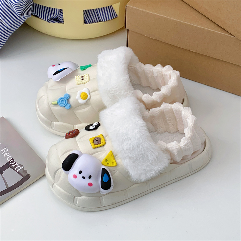 新款网红ins小兔子冬天棉拖鞋女超软厚底内胆可拆卸防滑
