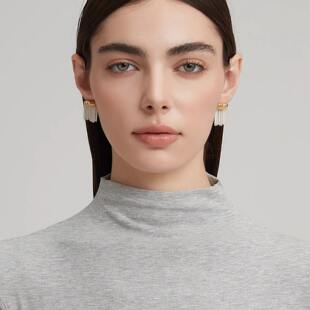 流苏耳环女小众轻奢高级感复古耳钉气质百搭耳饰 个性 0度 欧美时尚