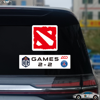 中国队车贴dota2防水贴纸TI10 TI12总决赛LGD OG战队决胜局磁吸贴
