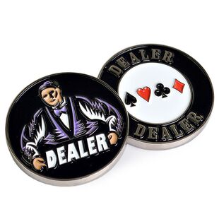 双面大号金属Dealer庄码德州扑克庄码压牌码片指示牌