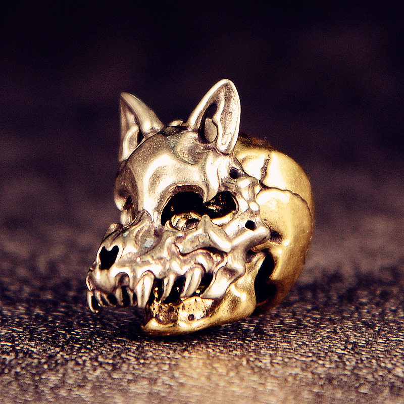 EDC伞绳刀坠户外露营钥匙扣工具挂件铜半脸狼人野兽面具骷髅,饰品/流行首饰/时尚饰品新,摆件,淘宝优惠券,粉丝福利购,淘宝优惠卷