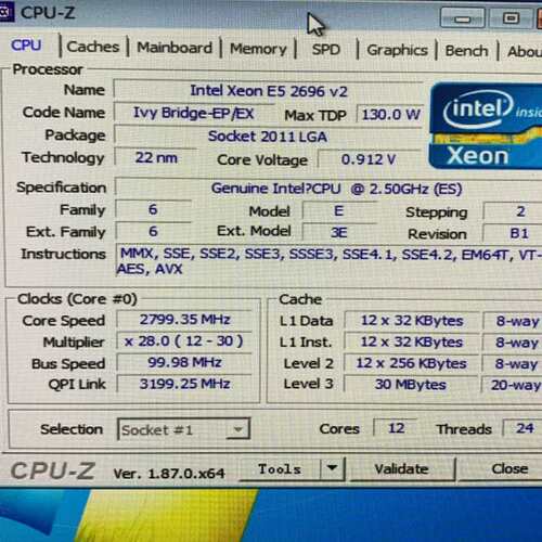 {议价}E52696V2 2.5G ES显 支持x79 12核2