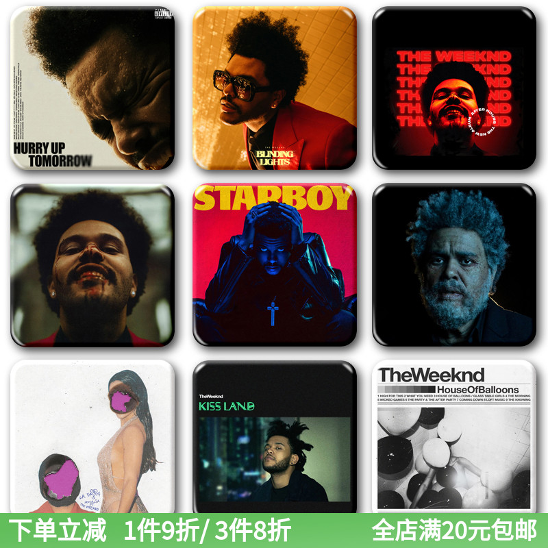 威肯The weeknd盆栽哥专辑周边徽章 嘻哈说唱音乐吧唧挂饰冰箱贴