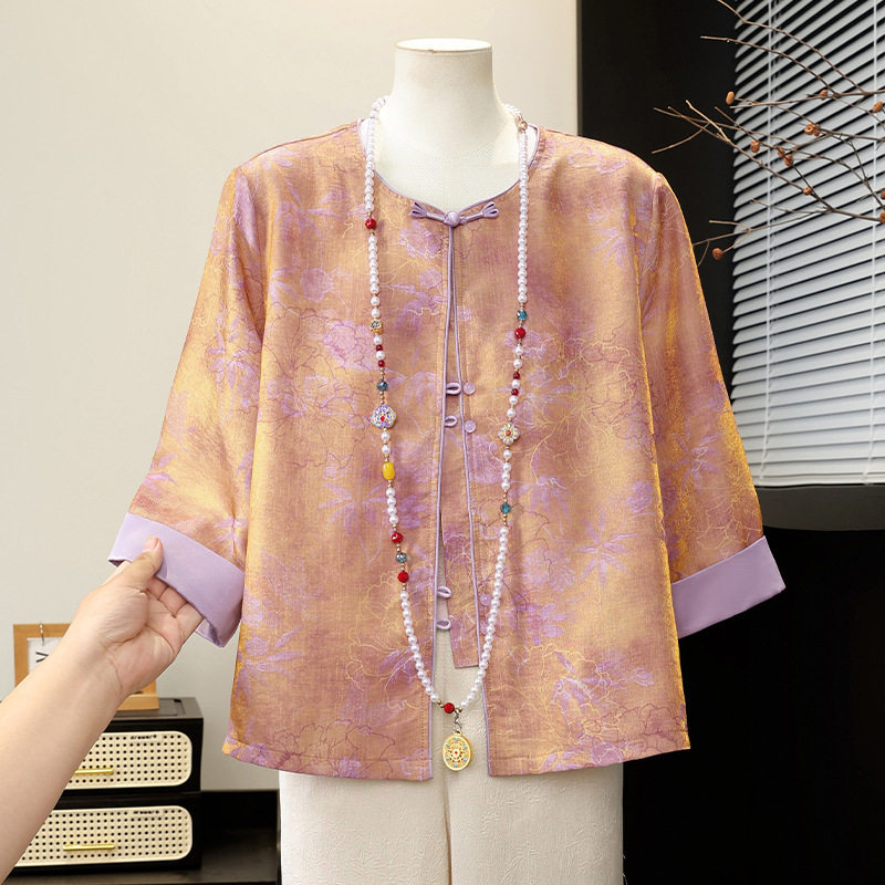 正品春季新款衬衫外套女新中式国风开衫宽松遮肉百搭上衣女