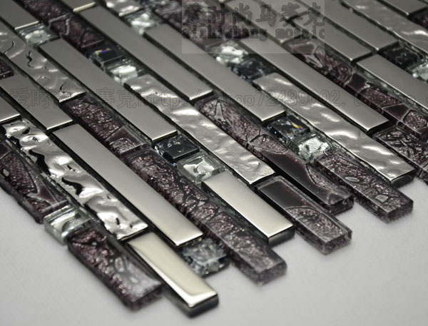 紫色长条水晶玻璃电镀镜面