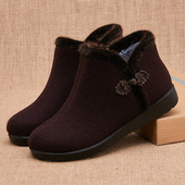 品牌冬季 平底防滑奶奶棉靴 女棉鞋 加厚保暖中老年妈妈鞋 老北京布鞋