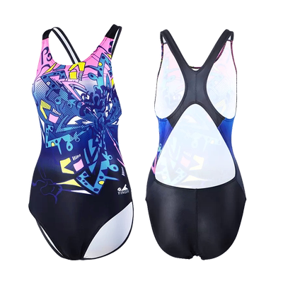 英发数码印花女士连体三角泳衣