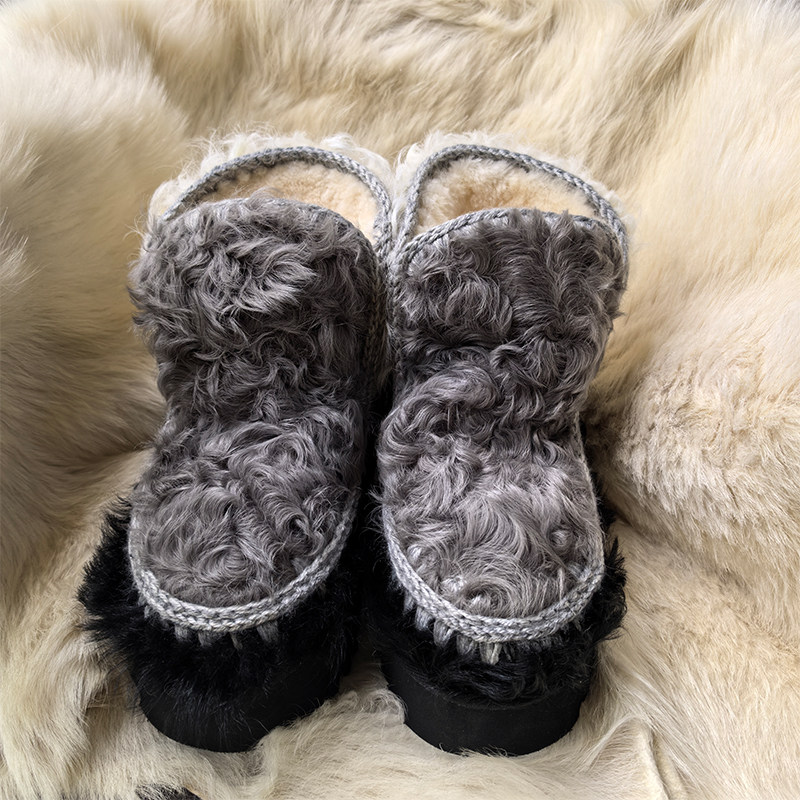 秋冬新款雪地靴女内增高可爱熊猫加绒白色卷毛羊皮毛一体懒人鞋,女鞋,时尚雪地靴,淘宝优惠券,粉丝福利购,淘宝优惠卷