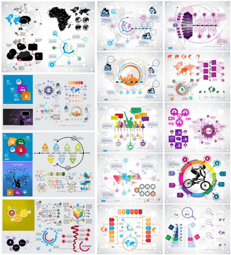 A0667矢量AI设计素材 可视化信息图infographic表格时间线地图
