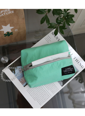 车载纸巾盒桌面装饰抽纸盒 ins风撞色化妆品收纳袋带手链旅行整理