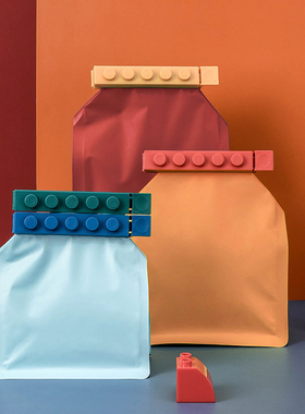 大号积木食品密封夹封口夹厨房保鲜夹子零食咖啡塑料袋夹棒密封夹