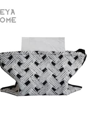 创意几何纸巾盒编织纸巾包悬挂式抽纸袋厨房客厅纸巾套车载车用