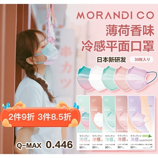 日本Morandi 彩色防晒防晒口罩 Co美颜冷感凉感MC透气成人夏天薄款