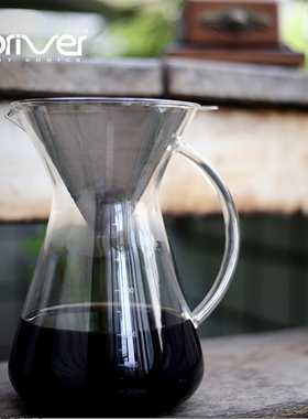 台湾村宜Driver地中海不锈钢滤杯组600ml美式手冲咖啡壶