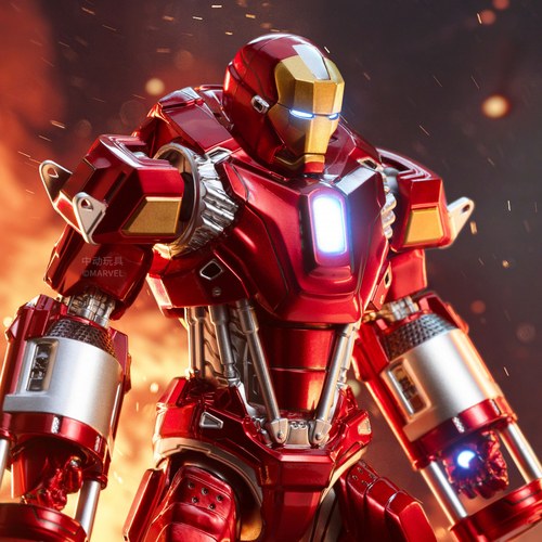 中动钢铁侠MK35红鲷鱼机械爪手办