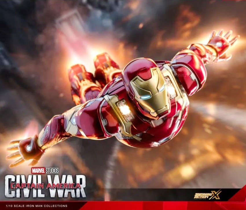 漫威正品中动玩具电影美国队长内战钢铁侠MK46手办关节可动模型