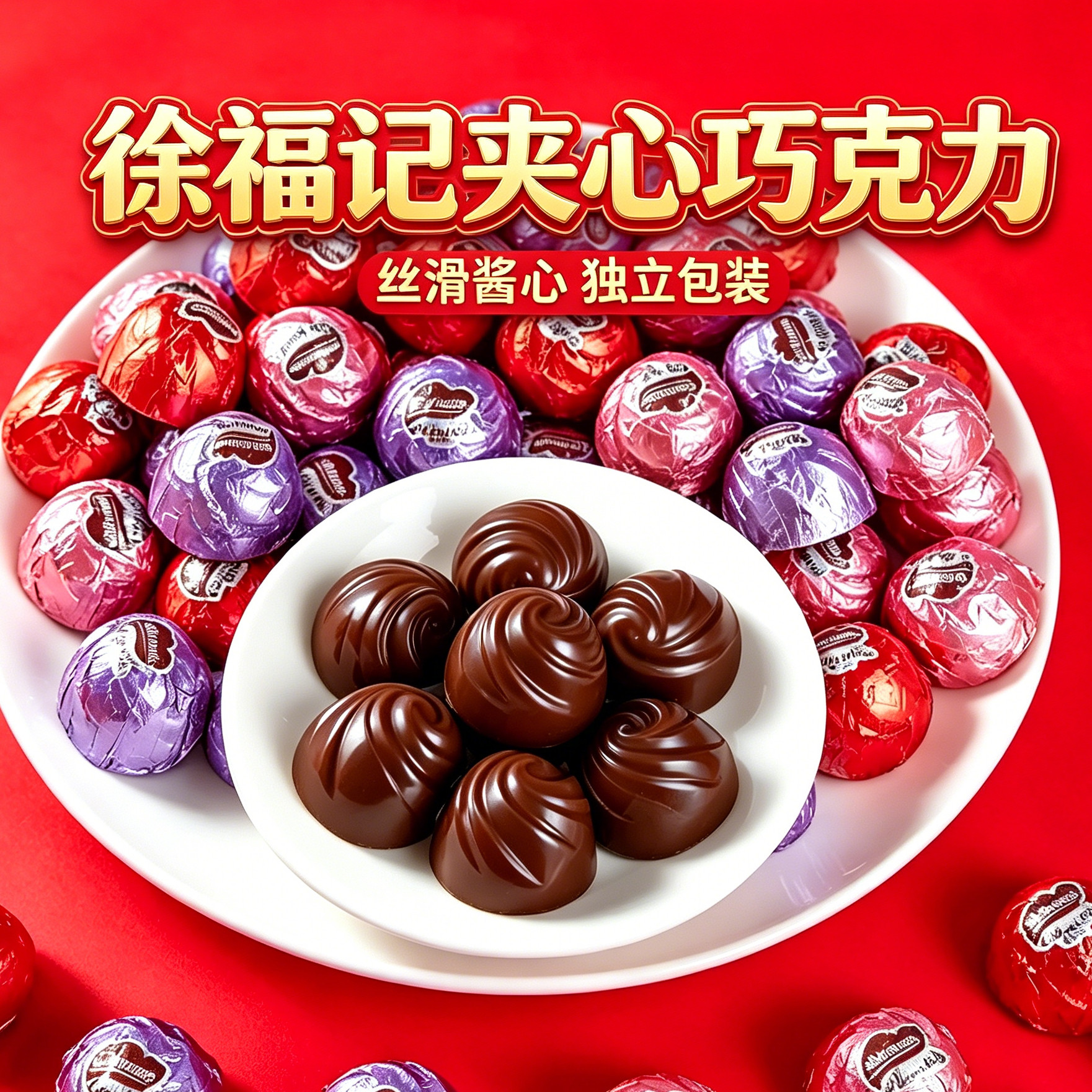 徐福记雀巢奇欧比莓果巧克力草莓蔓越莓混装散装500g结婚喜糖零食