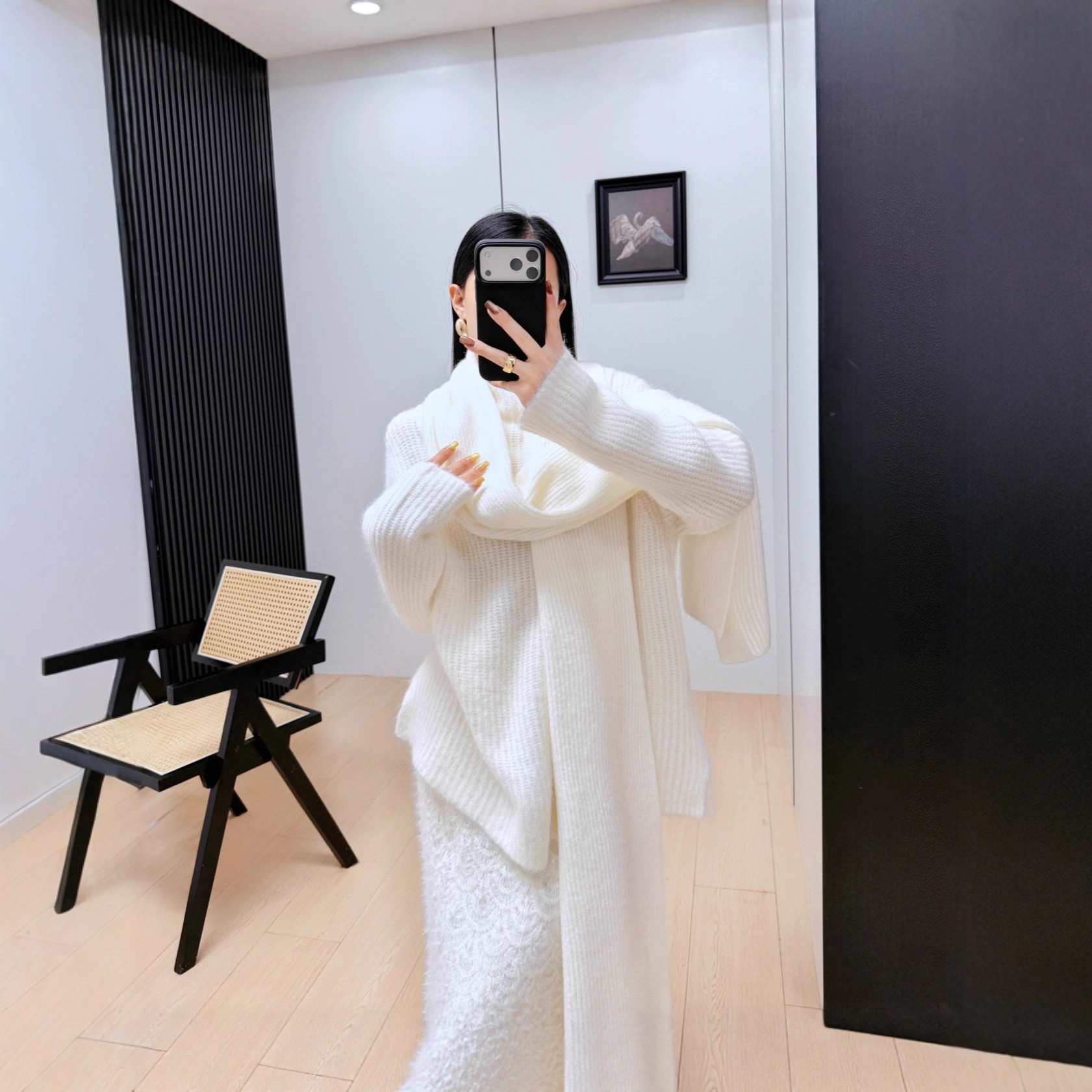 南油高端女装秋冬围巾两件套