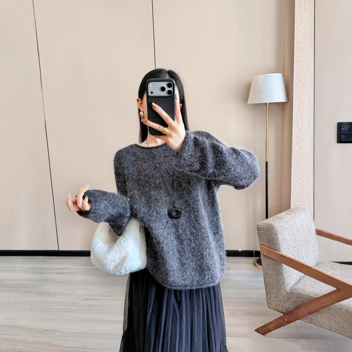 南油高端女秋冬新款毛针织衫