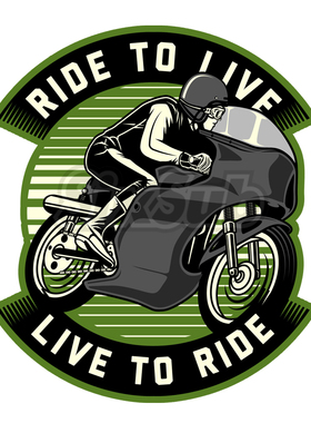 rider skull head 一生骑行摩托车贴贴花镭射反光贴#220206