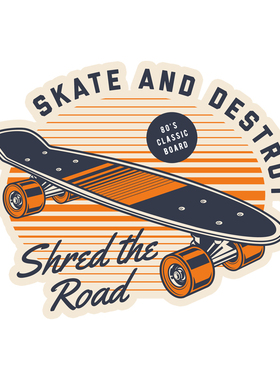 80s classic skateboard滑板街头防水防晒贴纸贴花#1224