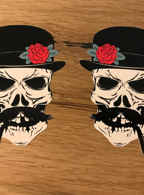 骷髅复古Rockabilly胡子时髦热棒Oldtimer复古#351摩托车汽车贴纸