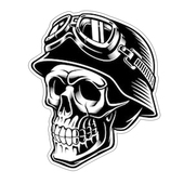 biker 头骨头盔摩托车骑士贴纸贴花 motor骑自行车 skull helmet