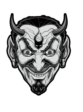Satan the devil撒旦恶魔魔鬼细纹贴纸贴花#04042