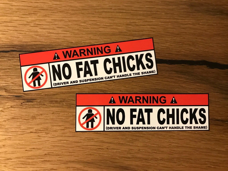 No Fat Chicks 贴纸姿态OEM JDM令人震惊的贴纸调整#313 汽车用品/电子/清洗/改装 汽车装饰贴/反光贴 原图主图