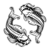 吉象街车中大排汽车摩托车贴画贴花 koi carp锦鲤鲤鱼日式 723