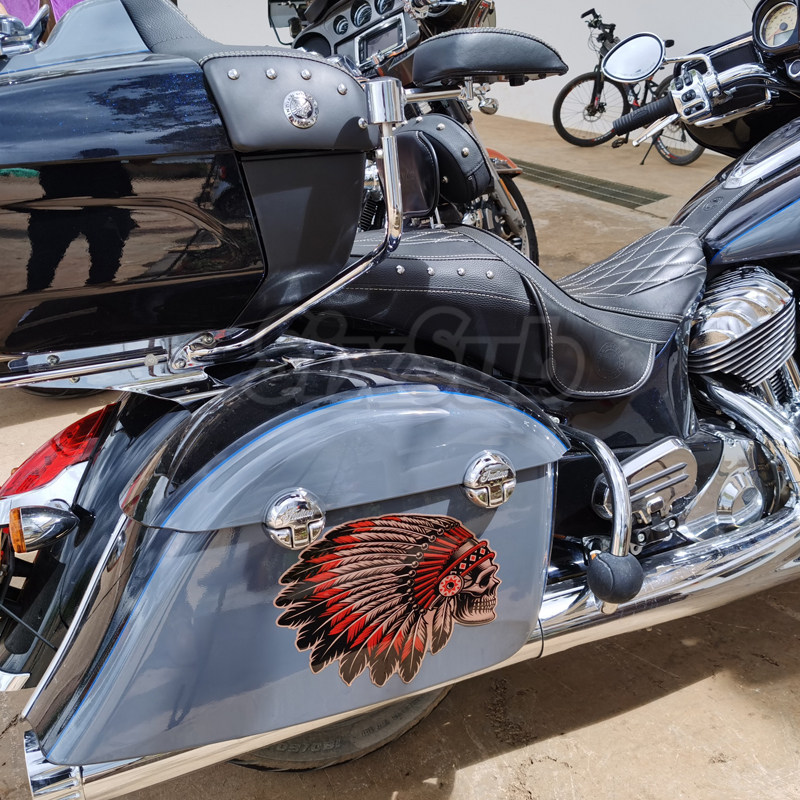 公路大师酋长摩托车边箱美式装饰个性水晶胶车贴贴花