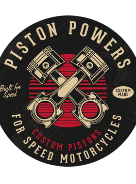 double pistons powers speed 活塞发动机摩托贴纸车贴#1243