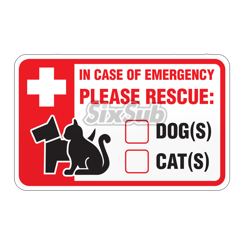 dog cat 宠物救援紧急拯救玻璃汽车反光镭射立体贴#121
