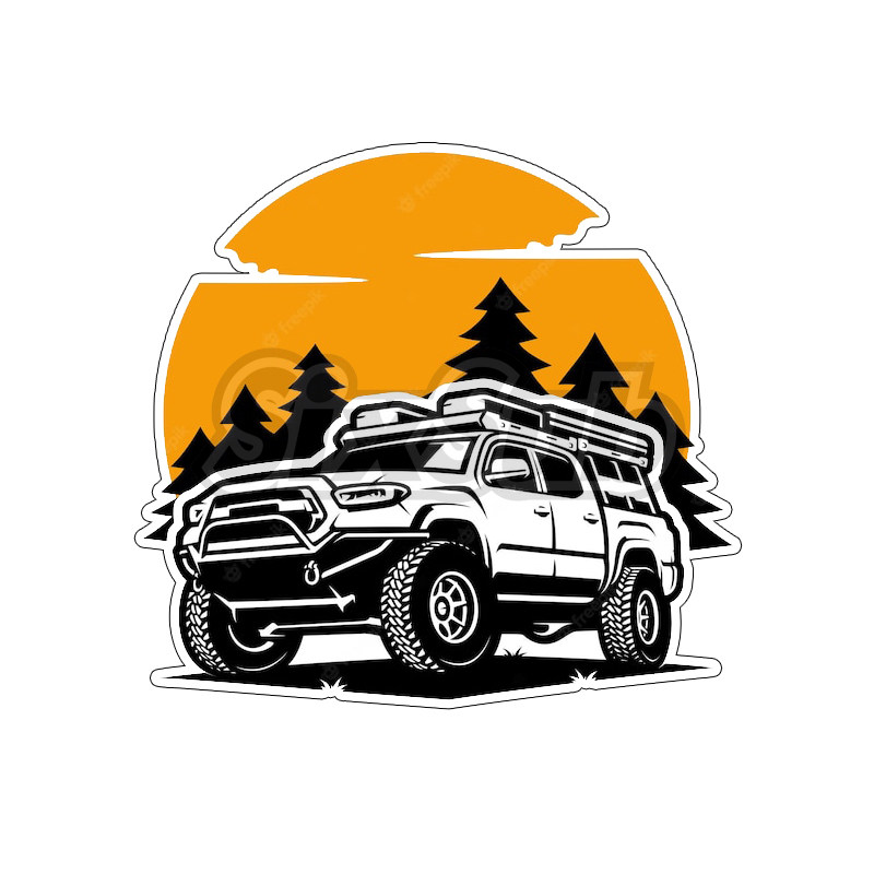 offroad overland越野硬派露营反光镭射磁性车贴23016