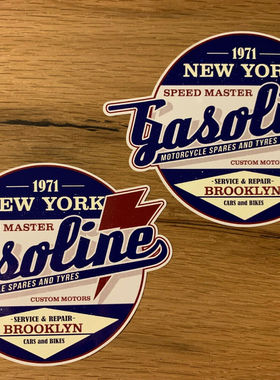 复古Vintage Oil Decal Biker摩托Tank Bobber复古V2#483贴花