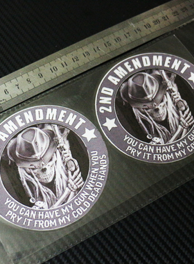 第二2nd Amendment moto车反光贴纸贴花 静音滑轨阿鲁秋年布条