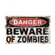 DANGER Beware危险当心僵尸贴纸汽车卡车搞笑贴花