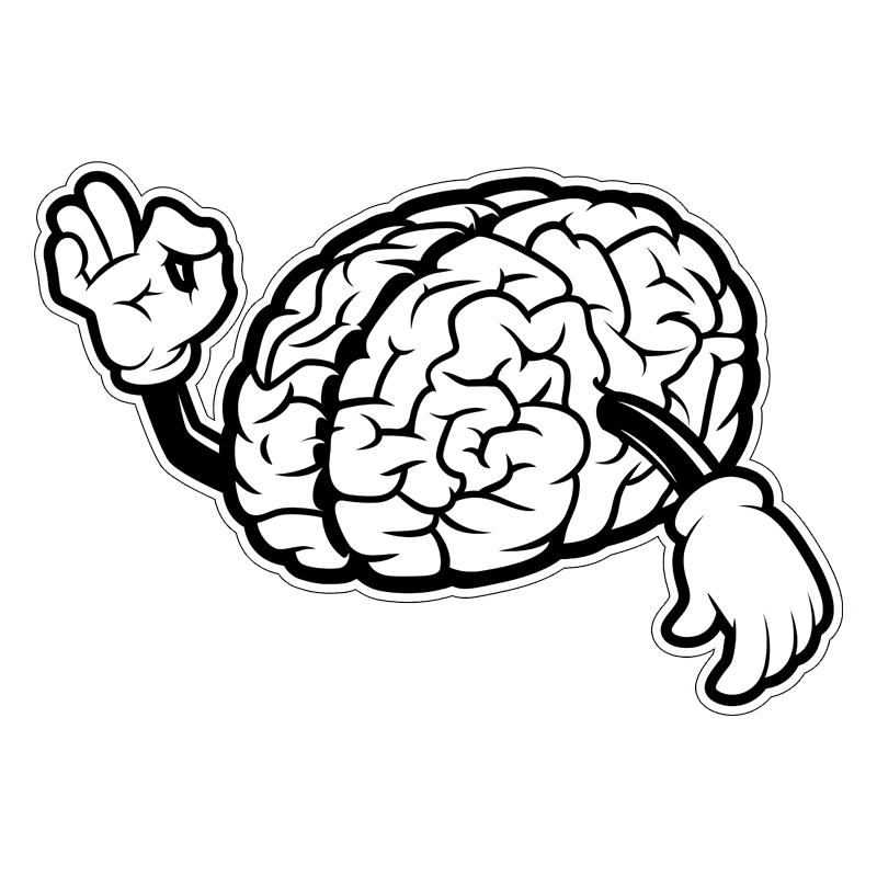 复古风格 OK大脑自嘲我有脑汽车摩托机车贴纸贴花#773