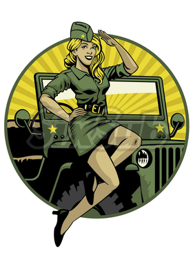 pin up girl 硬派越野复古牧马人烈马复古反光车贴#31208