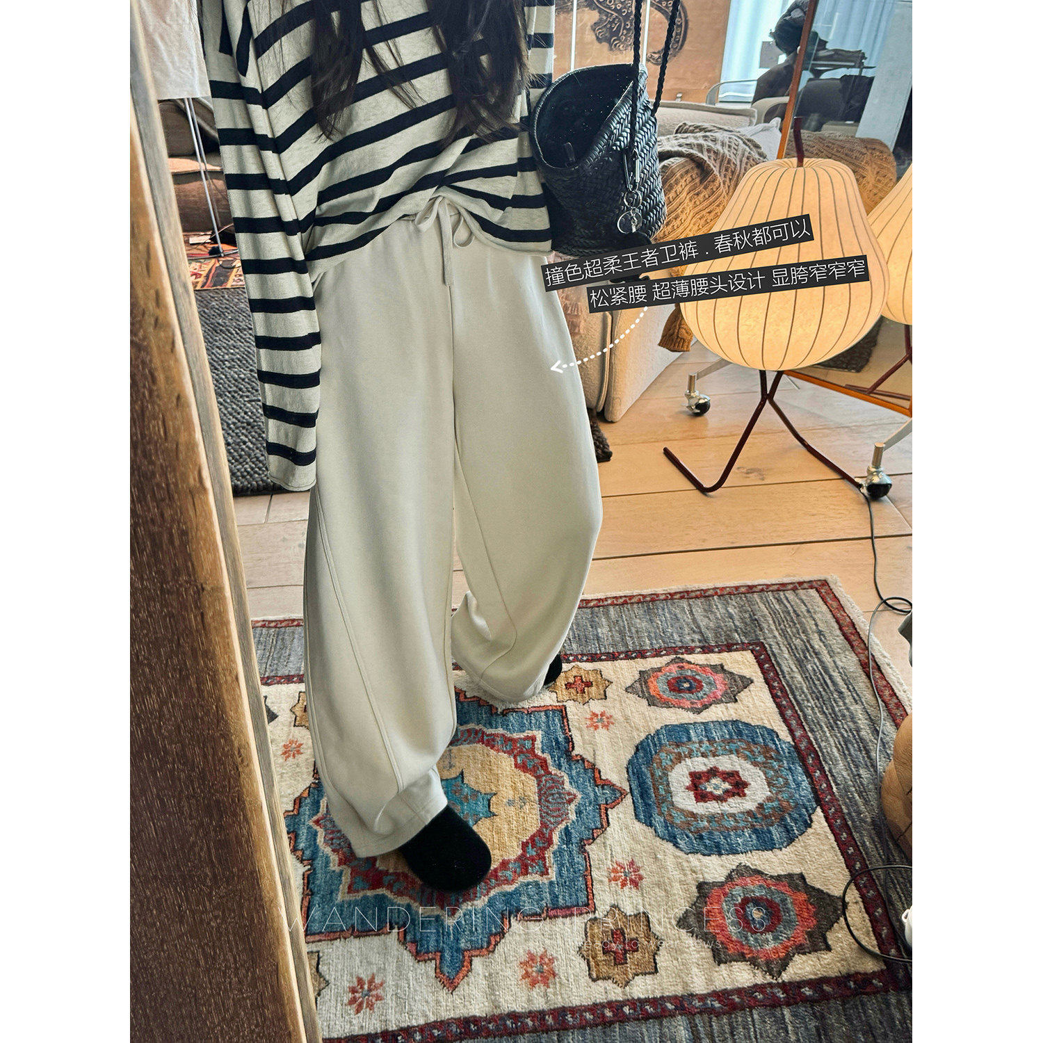 钱美西 340g空气棉毛圈卫衣料不易皱 立裁刺绣廓形弯刀休闲裤女,女装/女士精品,卫裤,淘宝优惠券,粉丝福利购,淘宝优惠卷