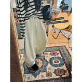 立裁刺绣廓形弯刀休闲裤 钱美西 340g空气棉毛圈卫衣料不易皱 女