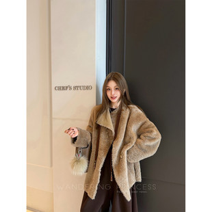 钱美西 进口A+级稀缺保值Lacon拉贡皮毛一体两穿时髦皮草外套女