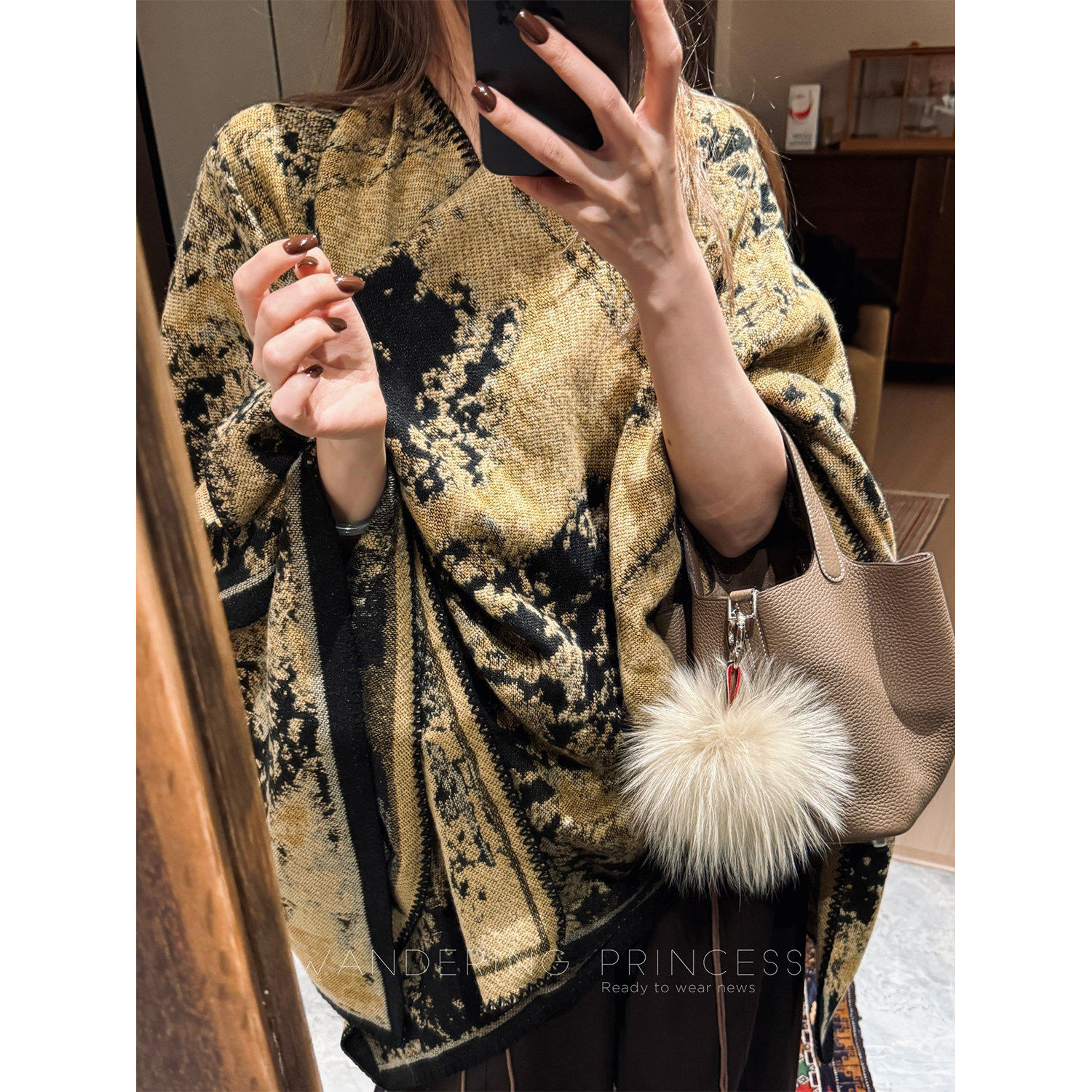 钱美西 新中式美学国风大披肩斗篷围巾氛围感百搭民族风针织披风,服饰配件/皮带/帽子/围巾,围巾/丝巾/披肩,淘宝优惠券,粉丝福利购,淘宝优惠卷