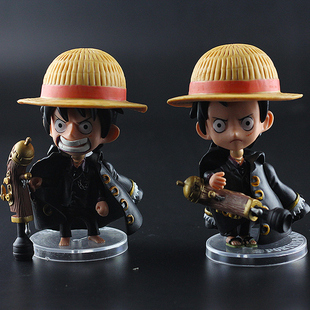 海贼王航海王手办模型黑衣路飞火拳艾斯香吉士GSC粘土人Q版公仔