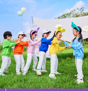 儿童啦啦队演出服幼儿园运动会小学生节目糖果色五一国庆节服饰装