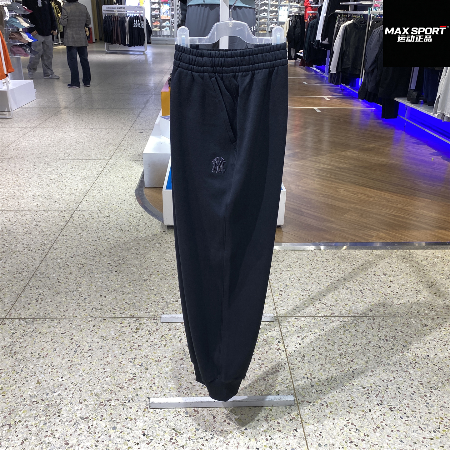 MLB男女加绒长裤黑色卫裤