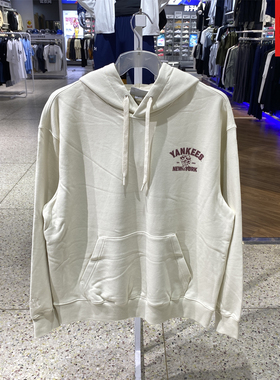 MLB男女情侣卫衣运动上衣25秋冬新款印花休闲连帽套头衫3AHDE0154