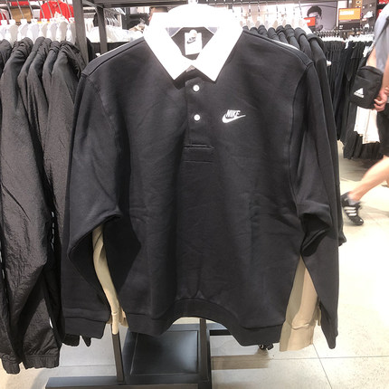 正品NIKE/耐克男士POLO衫翻领加绒运动休闲套头卫衣 DX0538-010